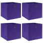 Boîtes de rangement 4 pcs Violet 32x32x32 cm Tissu