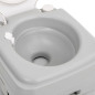 Toilette de camping portable gris et blanc 20+10 L PEHD