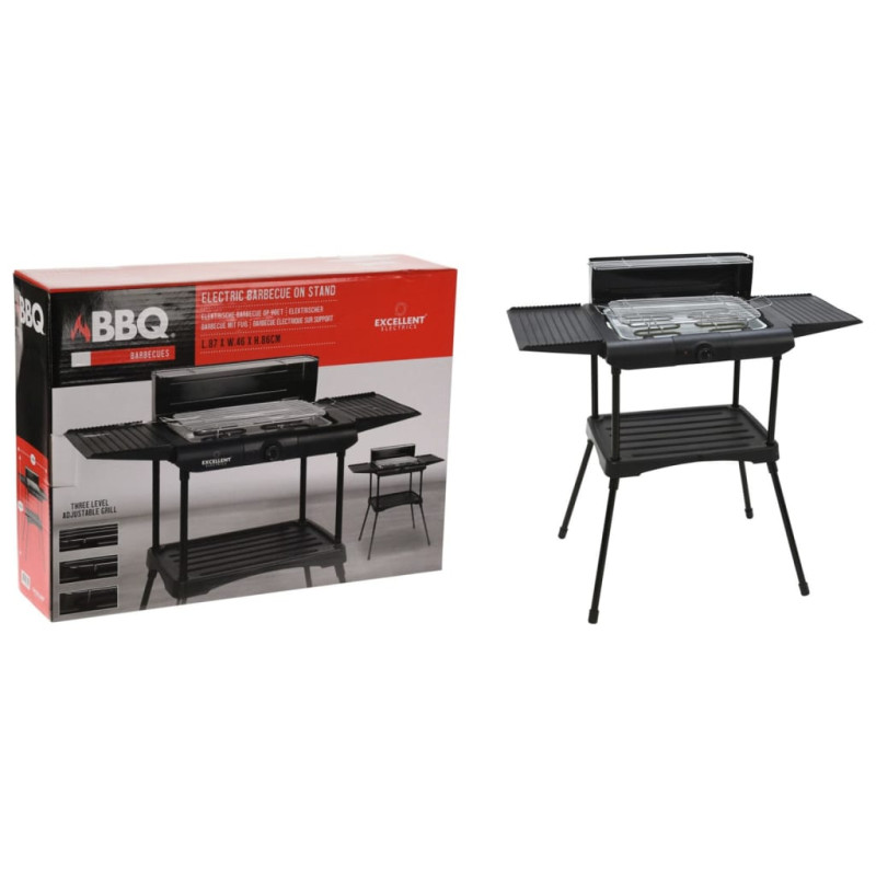 ProGarden Barbecue électrique sur support 2000 W Noir