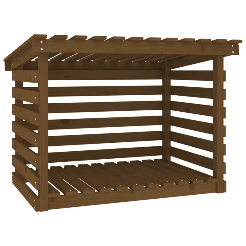 Support bois de chauffage Marron miel 108x73x79 cm Bois pin