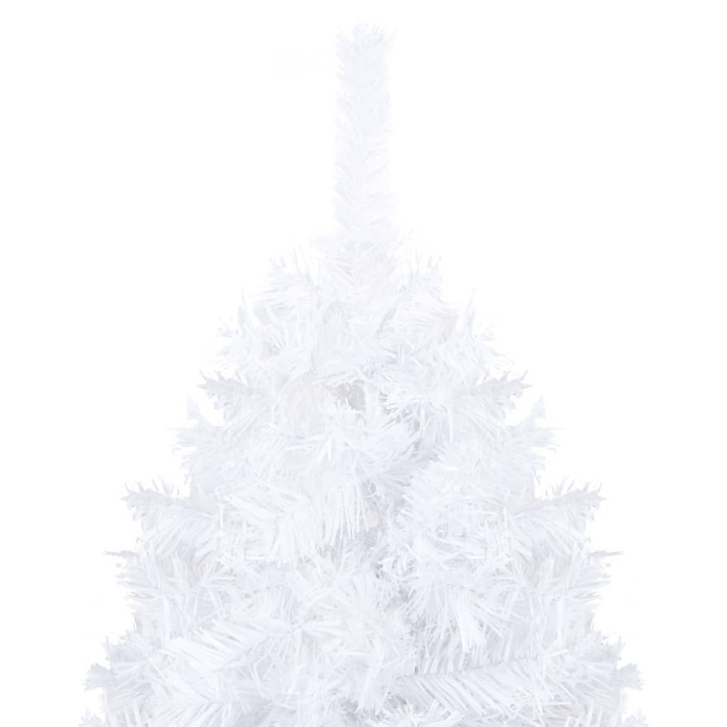 Arbre de Noël artificiel pré éclairé et boules blanc 150 cm PVC