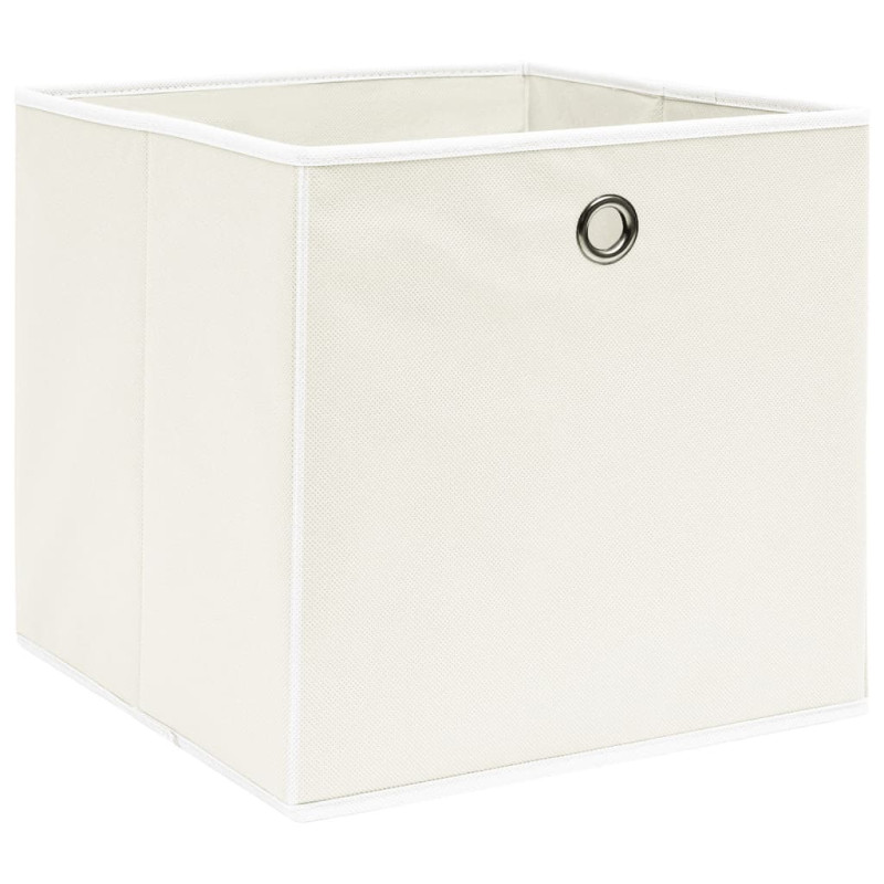 Boîtes de rangement 10 pcs Blanc 32x32x32 cm Tissu