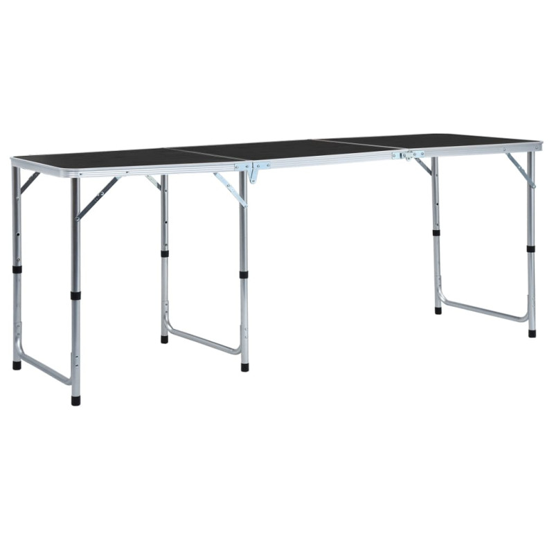 Table pliable de camping Gris Aluminium 180x60 cm