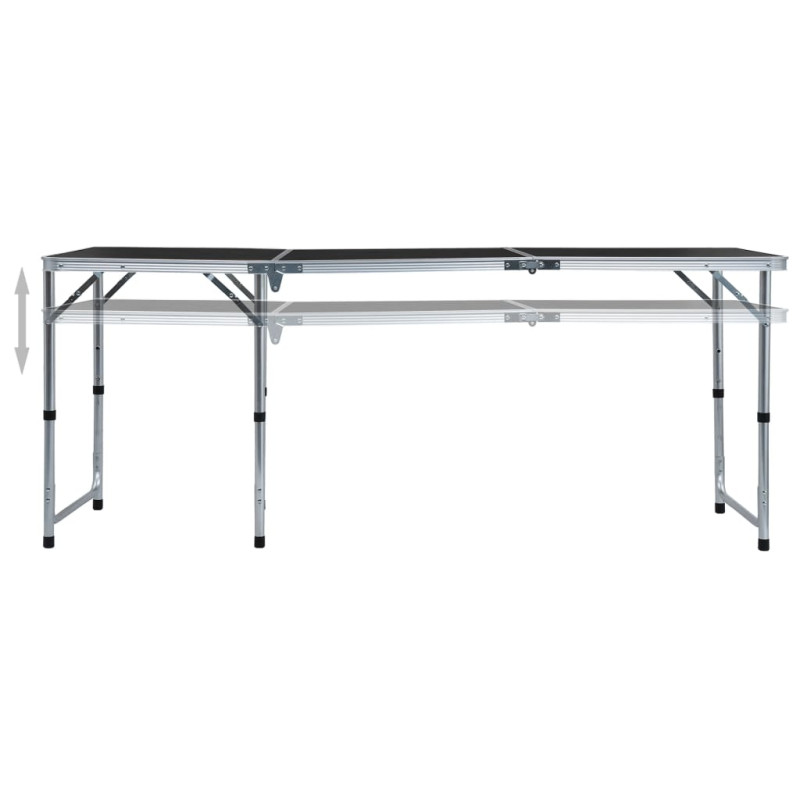 Table pliable de camping Gris Aluminium 180x60 cm