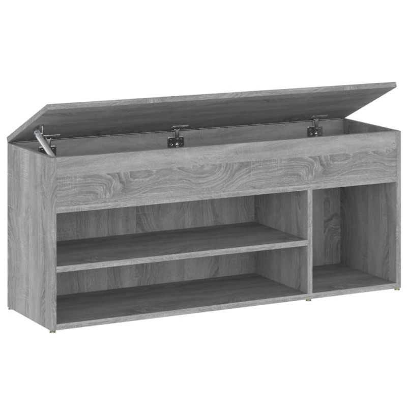 Banc à chaussures Sonoma gris 105x30x45 cm Bois d ingénierie