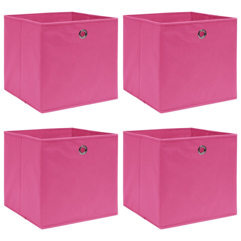 Boîtes de rangement 4 pcs Rose 32x32x32 cm Tissu