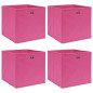 Boîtes de rangement 4 pcs Rose 32x32x32 cm Tissu