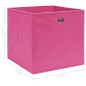 Boîtes de rangement 4 pcs Rose 32x32x32 cm Tissu