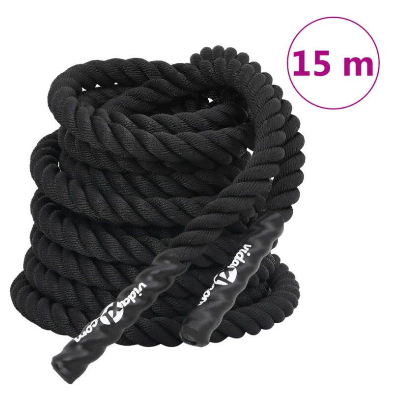 Corde de combat noir 15 m 11 kg polyester