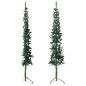 Demi sapin de Noël artificiel mince avec support Vert 120 cm