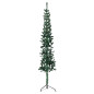 Demi sapin de Noël artificiel mince avec support Vert 150 cm