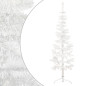 Demi sapin de Noël artificiel mince avec support Blanc 150 cm