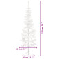 Demi sapin de Noël artificiel mince avec support Blanc 150 cm