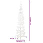 Demi sapin de Noël artificiel mince avec support Blanc 210 cm