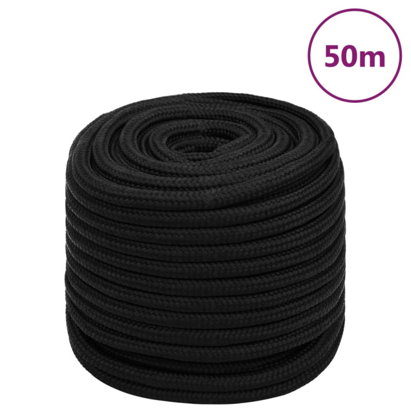 Corde de travail Noir 18 mm 50 m Polyester