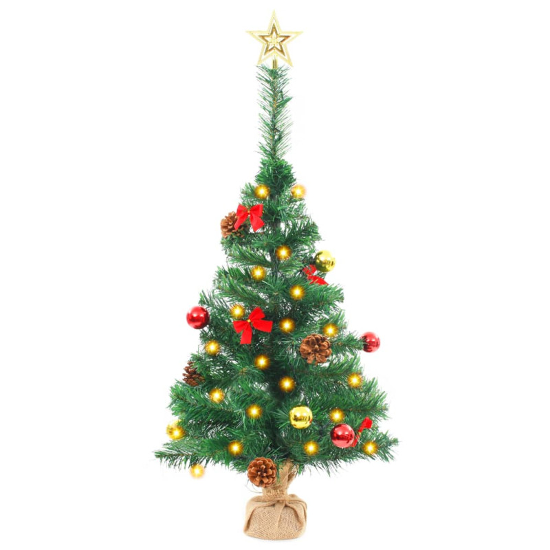 Arbre de Noël artificiel pré éclairé avec boules vert 64 cm