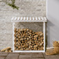 Support pour bois de chauffage Blanc 108x64,5x110cm Bois de pin