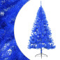 Demi sapin de Noël artificiel avec support Bleu 180 cm PVC