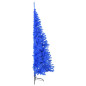 Demi sapin de Noël artificiel avec support Bleu 180 cm PVC