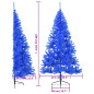 Demi sapin de Noël artificiel avec support Bleu 180 cm PVC