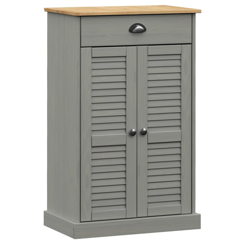 Armoire à chaussures VIGO gris 60x35x96 cm bois massif de pin