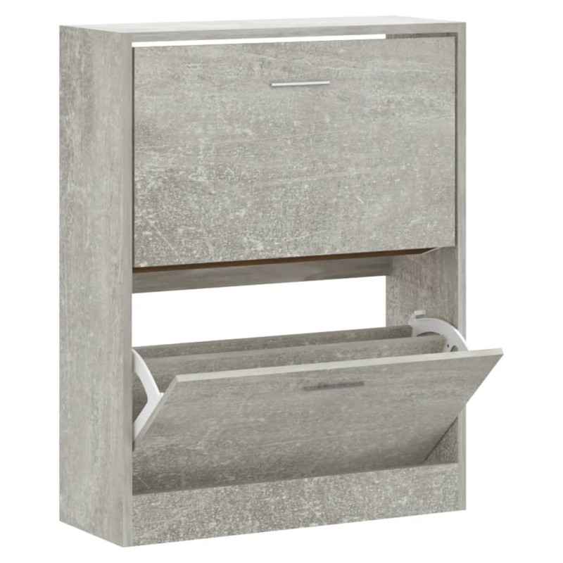 Armoire à chaussures Gris béton 63x24x81 cm Bois d ingénierie