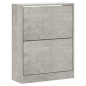 Armoire à chaussures Gris béton 63x24x81 cm Bois d ingénierie