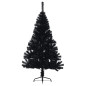 Demi sapin de Noël artificiel avec support Noir 120 cm PVC