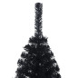 Demi sapin de Noël artificiel avec support Noir 120 cm PVC