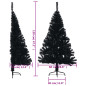 Demi sapin de Noël artificiel avec support Noir 120 cm PVC