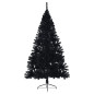 Demi sapin de Noël artificiel avec support Noir 180 cm PVC