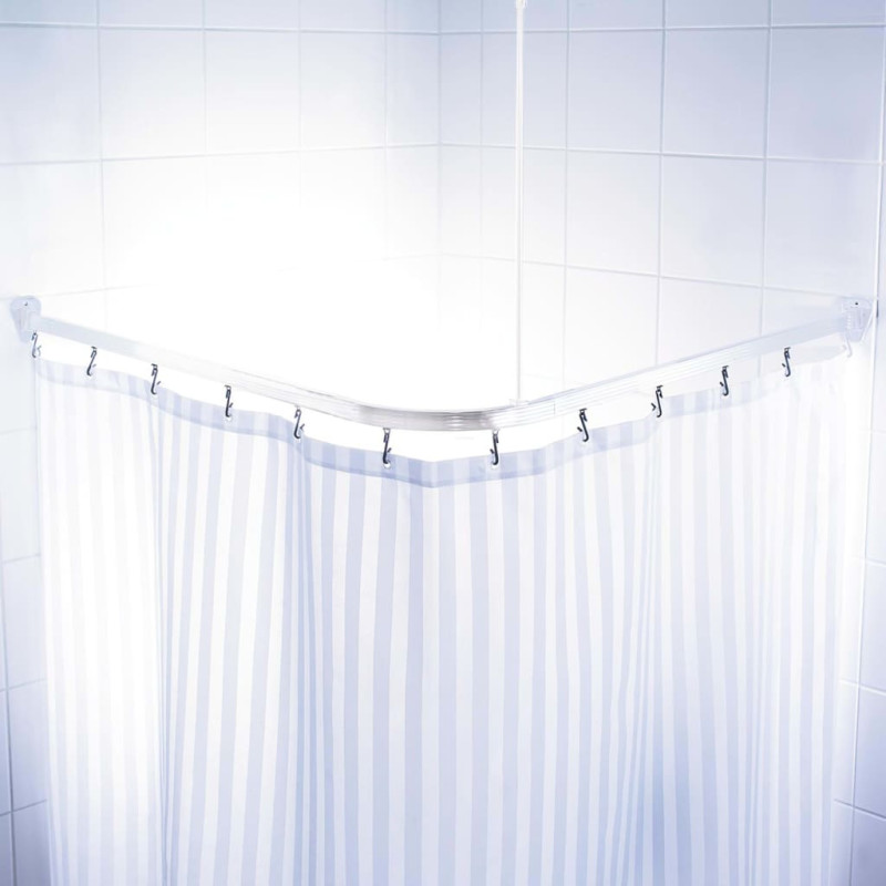 RIDDER Rail de rideau de douche universel Blanc 160x70 cm