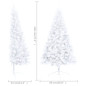 Demi arbre de Noël artificiel pré éclairé et boules blanc 120cm