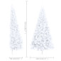 Demi arbre de Noël artificiel pré éclairé et boules blanc 210cm