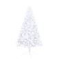 Demi arbre de Noël artificiel pré éclairé et boules blanc 180cm