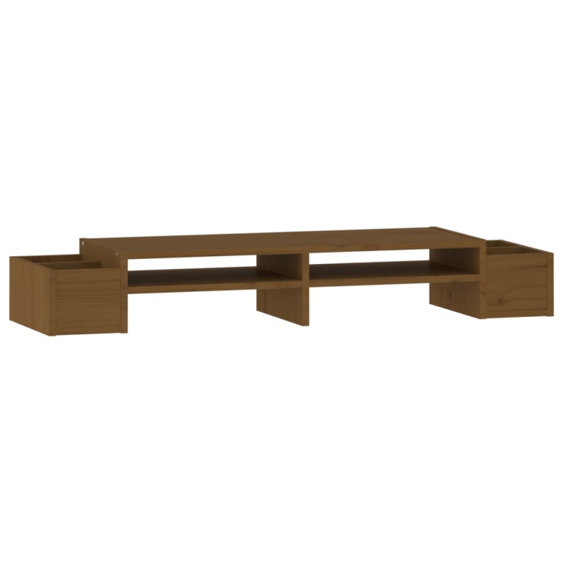 Support de moniteur Marron miel 100x27,5x15 cm Bois pin solide