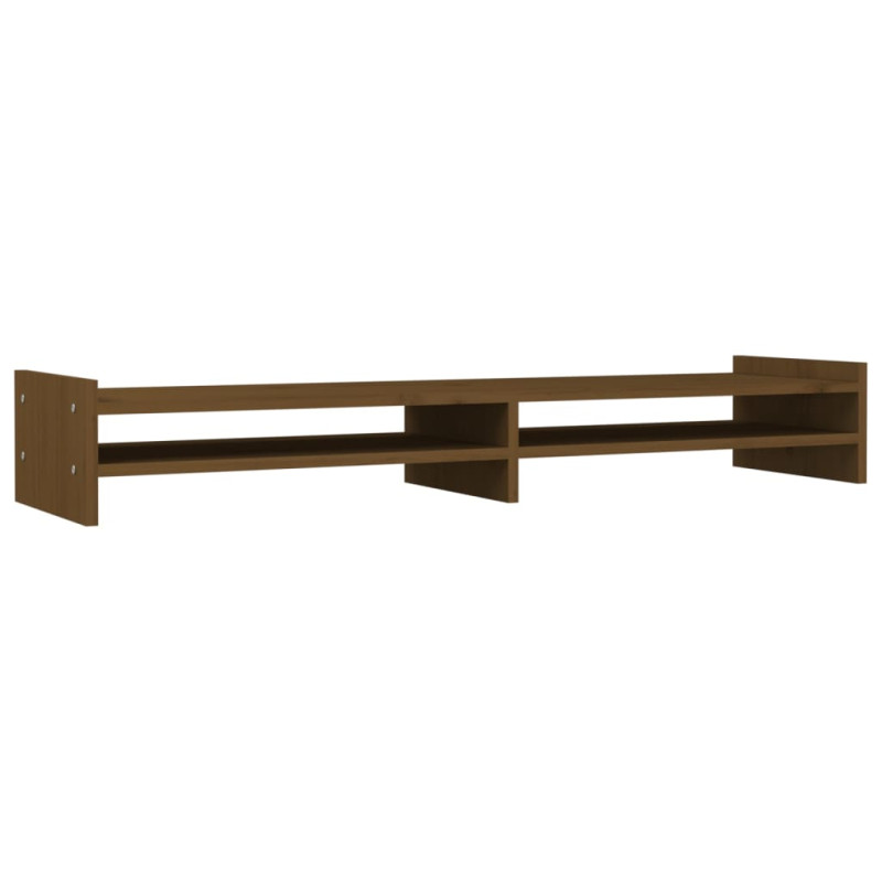 Support de moniteur Marron miel 100x27x15 cm Bois de pin solide