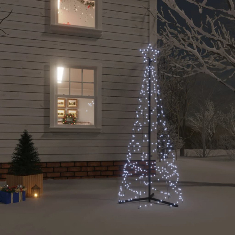 Arbre de Noël cône 200 LED Blanc froid 70x180 cm