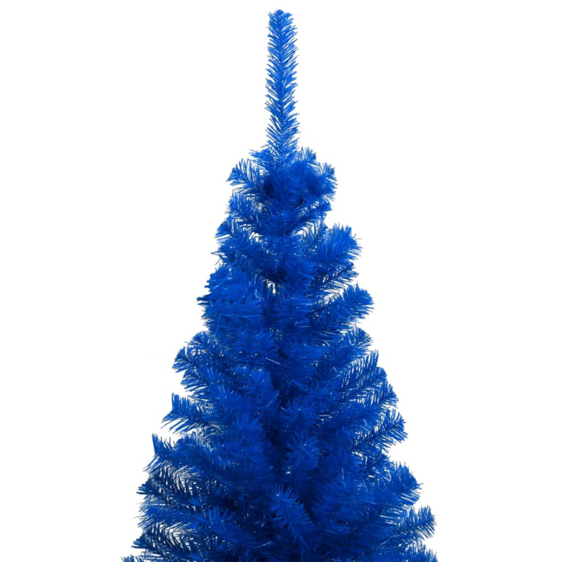 Arbre de Noël artificiel pré éclairé et boules bleu 240 cm PVC