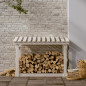 Support pour bois de chauffage Blanc 108x64,5x77 cm Bois de pin