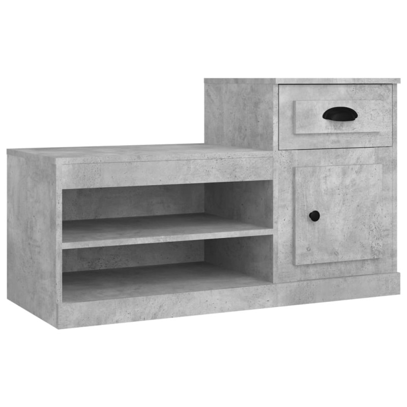 Armoire à chaussures gris béton 100x42x60 cm bois d ingénierie