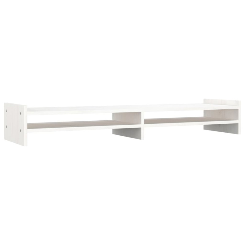 Support de moniteur Blanc 100x27x15 cm Bois de pin solide