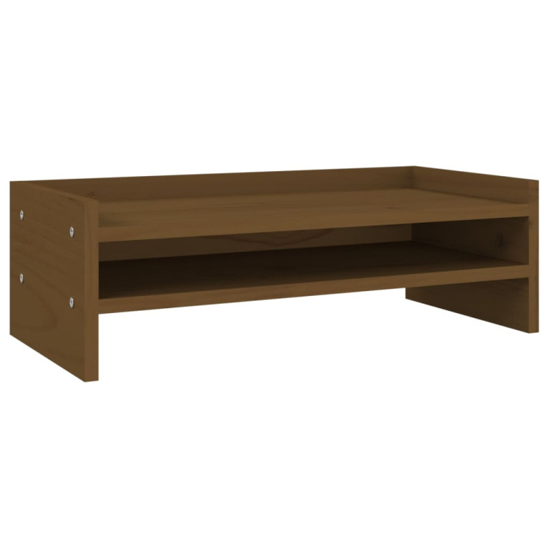 Support de moniteur Marron miel 50x24x16 cm Bois de pin solide