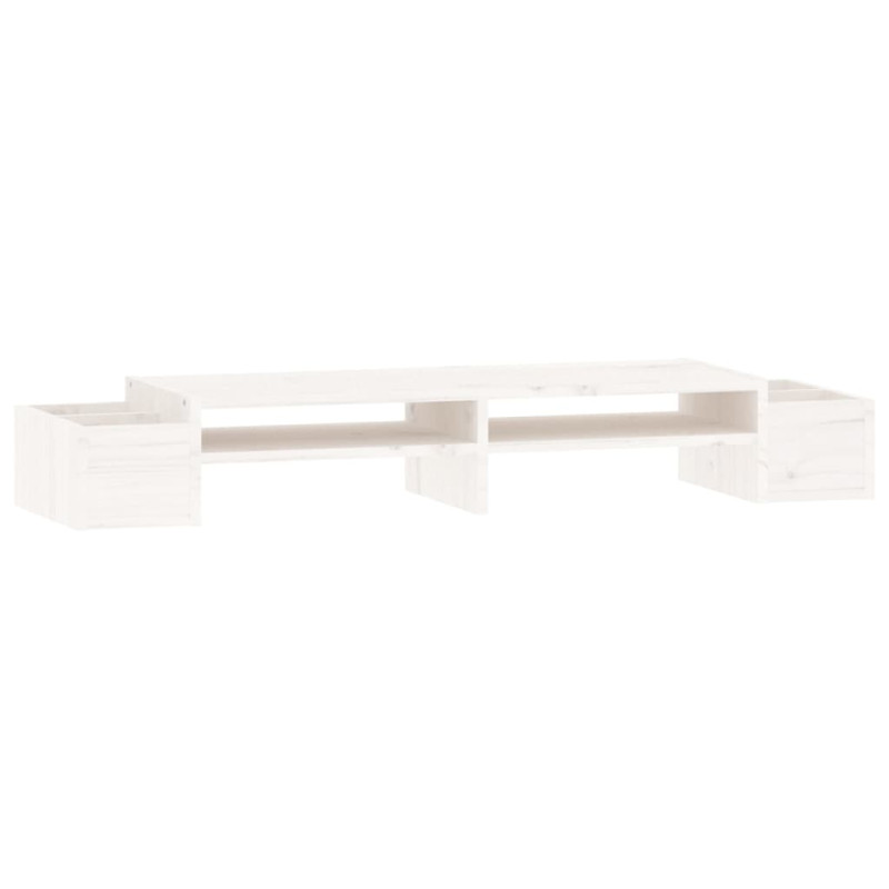 Support de moniteur Blanc 100x27,5x15 cm Bois de pin solide