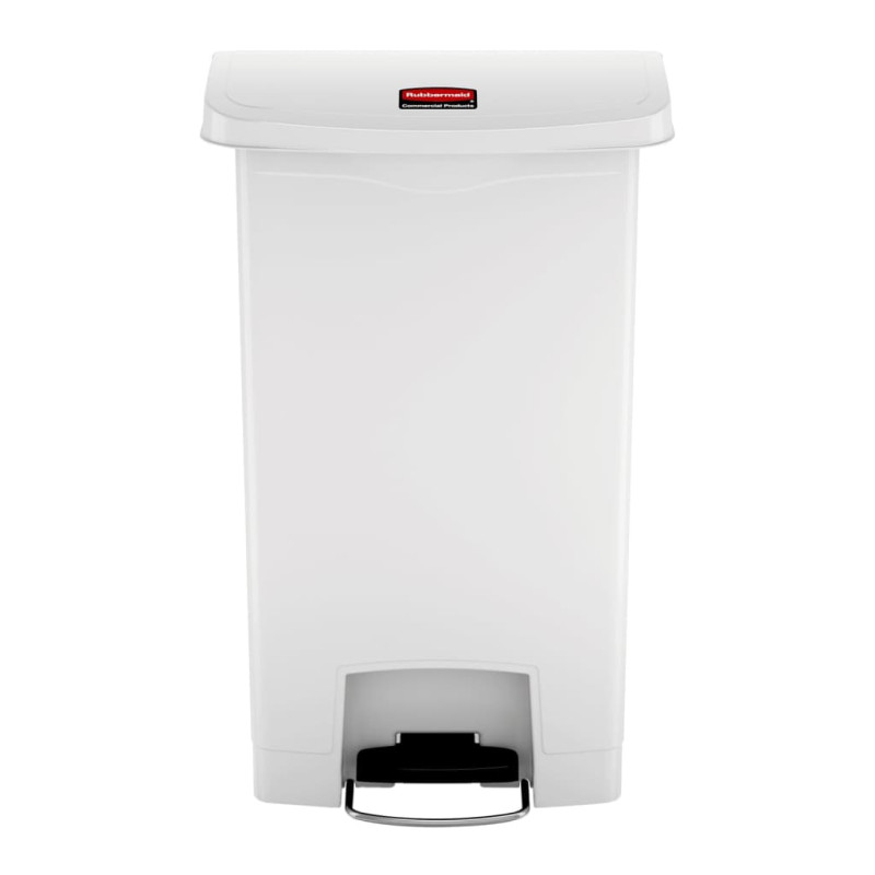 Rubbermaid Poubelle à pédale Slim Jim 50 L Blanc