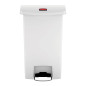 Rubbermaid Poubelle à pédale Slim Jim 50 L Blanc