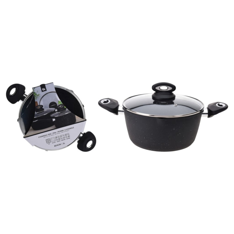 Excellent Houseware Casserole avec couvercle 24 cm Aluminium forgé