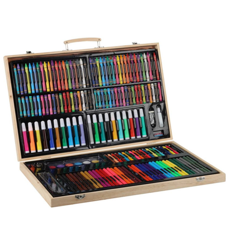 Artist Kit de peinture avec boîte en bois 180 pcs