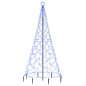 Arbre de Noël avec poteau en métal 500 LED bleues 3 m