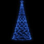 Arbre de Noël avec poteau en métal 500 LED bleues 3 m